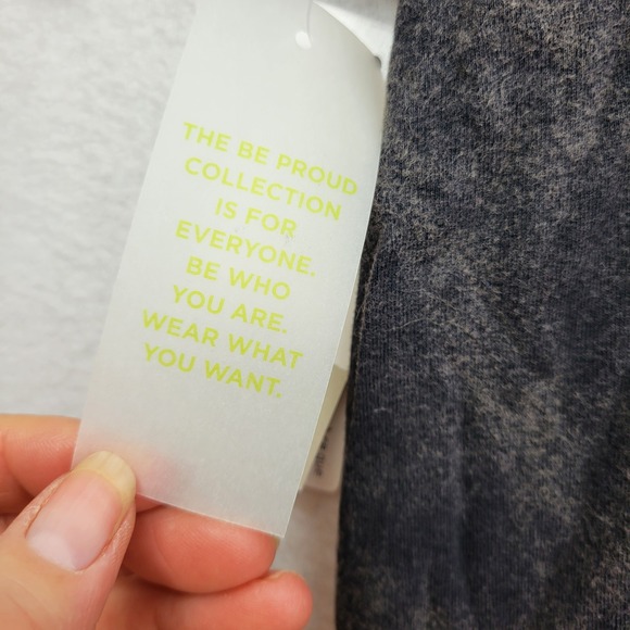 BP Hello Pride Mineral Wash Graphic T-Shirt Grey Women XL Top Shirt Pullover New - Picture 14 of 16